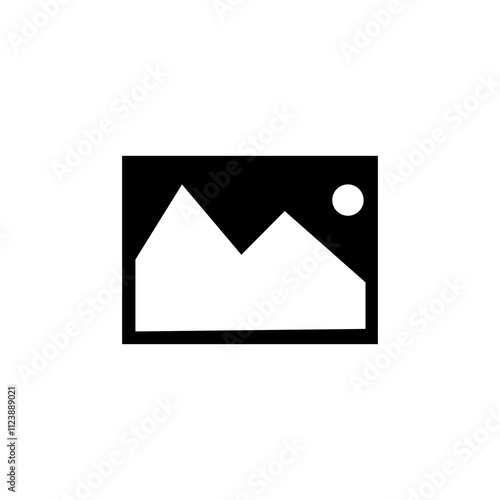 No image available icon. vector flat black simple illustration for web and app..eps