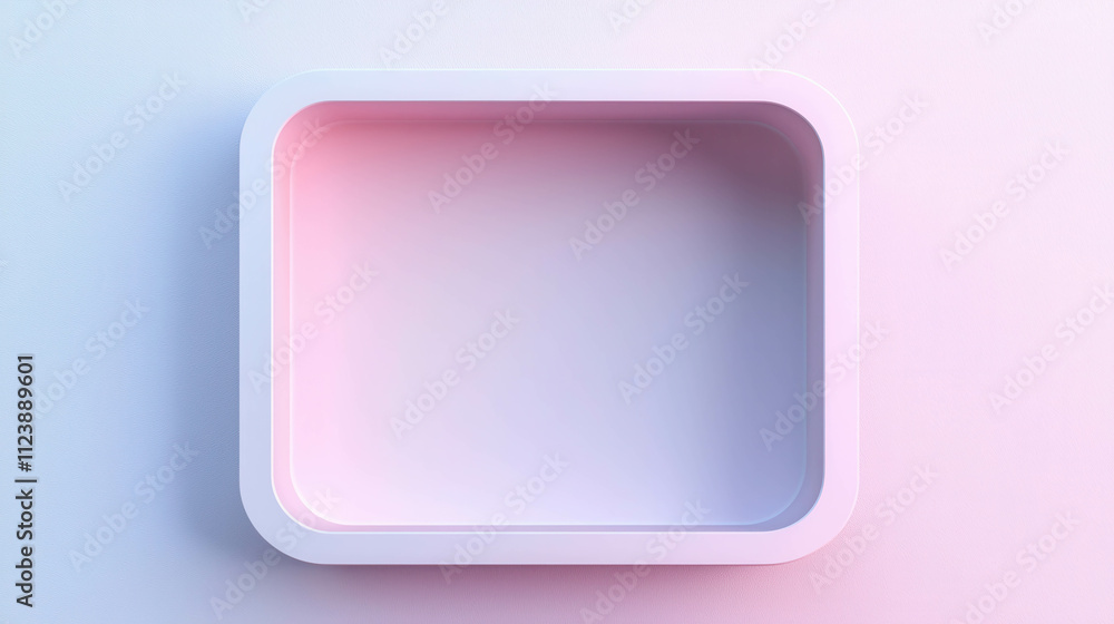 Fototapeta premium Minimalist 3D Rectangular Panel in Pastel Gray with Soft Lighting Effects