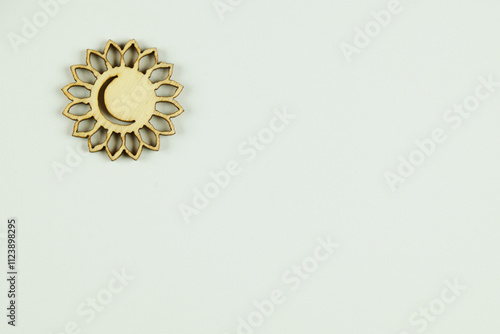 Presentation background with figures in the shape of the Sun Star on a white background without a frame, with space to place text