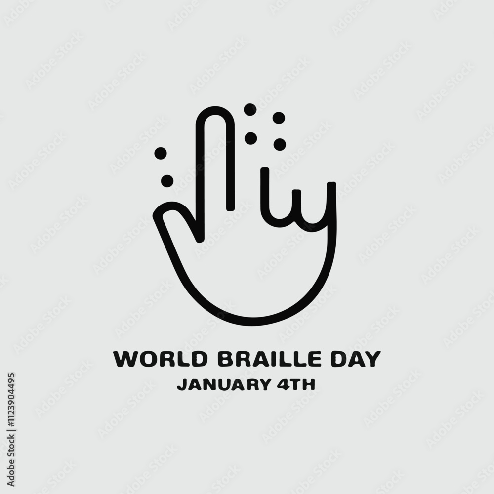Fototapeta premium Minimalist Design for World Braille Day Accessibility