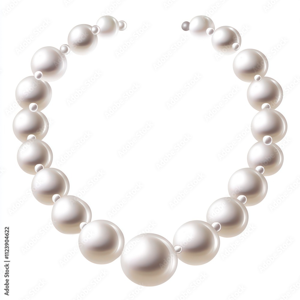 Obraz premium Elegant pearl necklace, lustrous, circular.