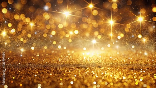Shimmering gold particles with twinkling lights on a glittery background, gold, particles, shine, sparkle, abstract, motion