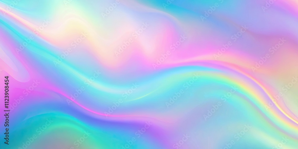 Obraz premium Holographic gradient background in pastel colors , holographic, pastel, gradient, light, soft
