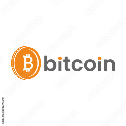 BITCOIN logo with additional gold bitcoin coins