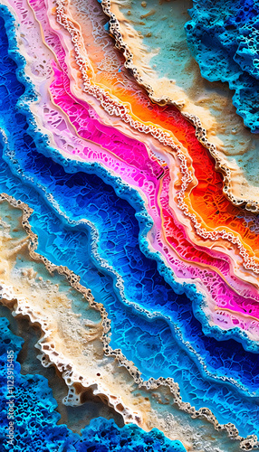 Vibrant colorful wave artwork background with gradient tones, dynamic flow, and artistic patterns, ideal for creative designs and digital compositions