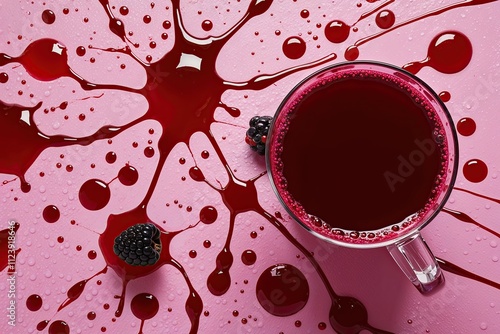 Vibrant Garnet Drink Splash That Looks Like Berry Punch Infusion