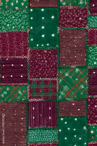 Charming seasonal design with stylized pine tree shapes and dazzling celestial elements