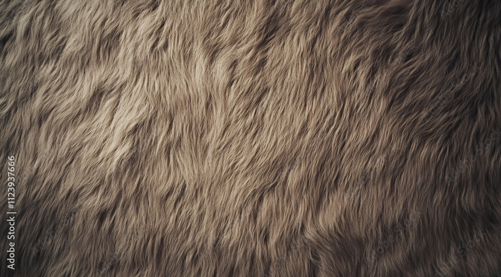Fototapeta premium Detailed Shot of Soft Fluffy Sheepskin Rug – Ideal for Cozy, Luxury Home Decor