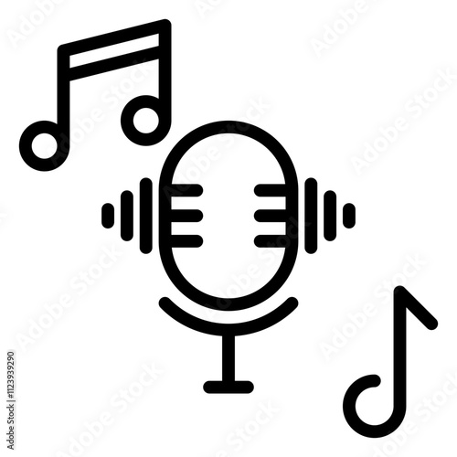 Microphone icon, line icon style