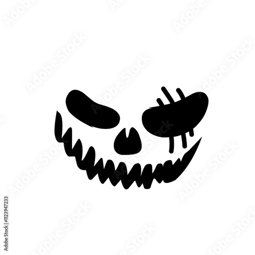 horror and scary faces halloween vector