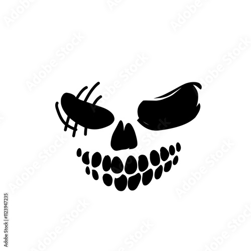 horror and scary faces halloween vector