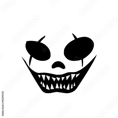 horror and scary faces halloween vector