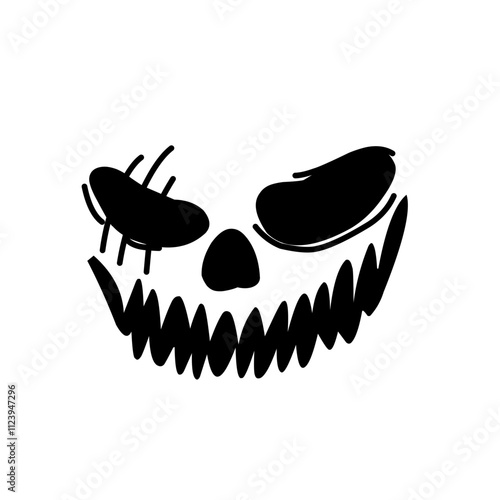 horror and scary faces halloween vector