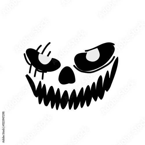 horror and scary faces halloween vector