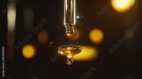 Marula Oil Drip With Oil Bubbles Oil Is Li PNG Creative Neon Effect. photo