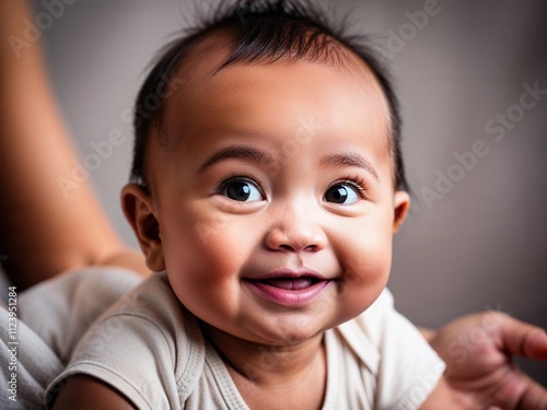 cute close up photo of an asian baby photo