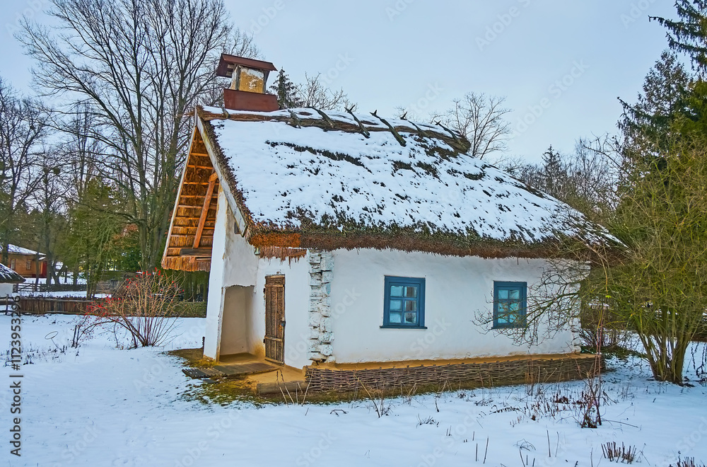 The small widow's house in winter, Pereiaslav Scansen, Ukraine