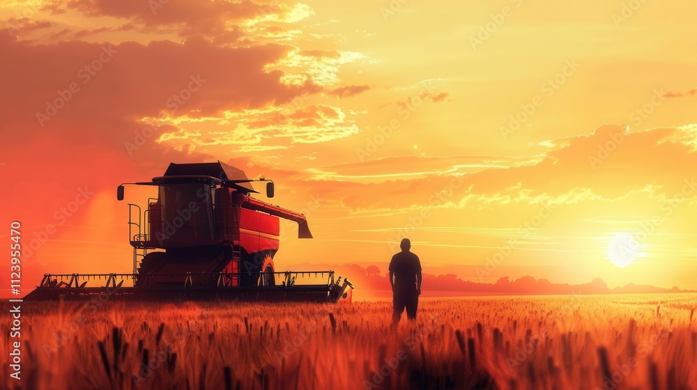 Fototapeta premium Harvesting the Fields. Agriculture concept