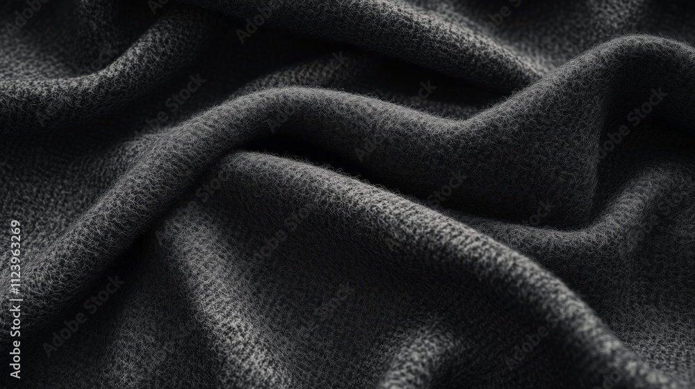 Fototapeta premium Elegant Dark Gray Cloth with Intricate Fibrous Surface - made with Generative AI