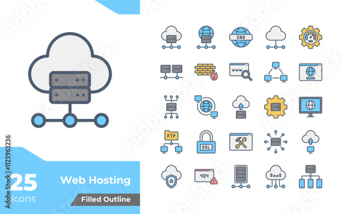 Web Hosting Filled Color Icons