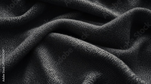 Elegant Dark Gray Cloth with Intricate Fibrous Surface - made with Generative AI photo