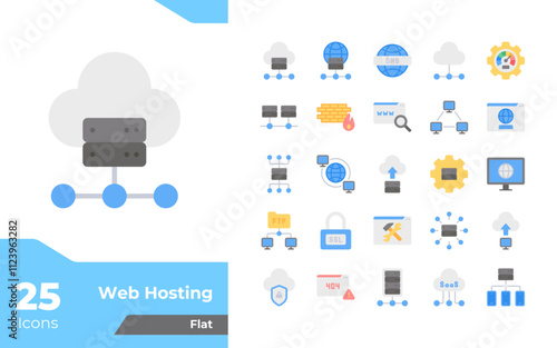 Web Hosting Flat Icons