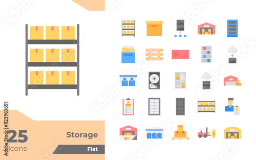 Storage Flat Icons