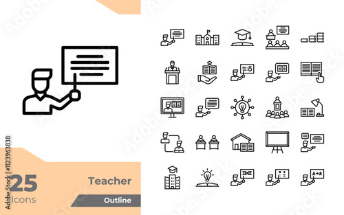 Teacher Outline Icons