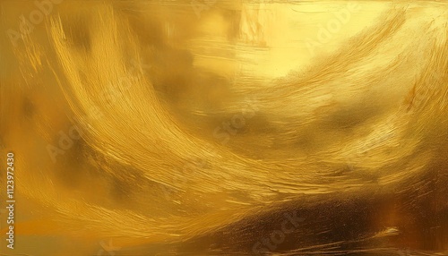 Abstract golden texture, brush strokes, rich colors, bright and luxurious. photo