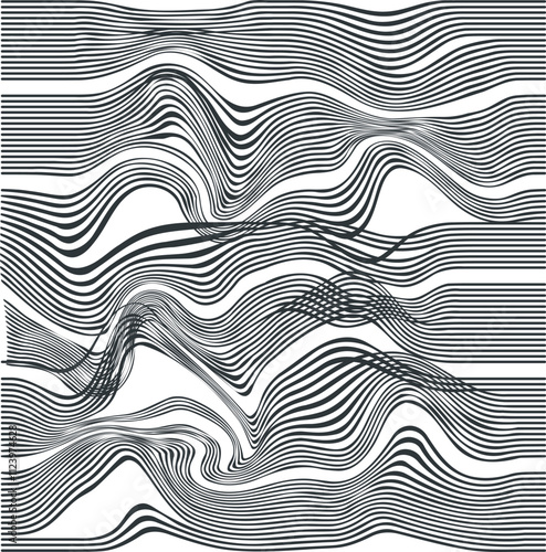 The horizontal striped masses are heavily distorted.