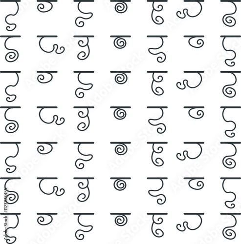 Under the horizontal lines there are different line curls