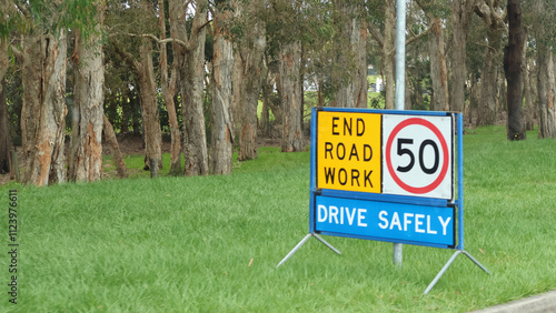 End Road Work Drive Safely 50km  photo