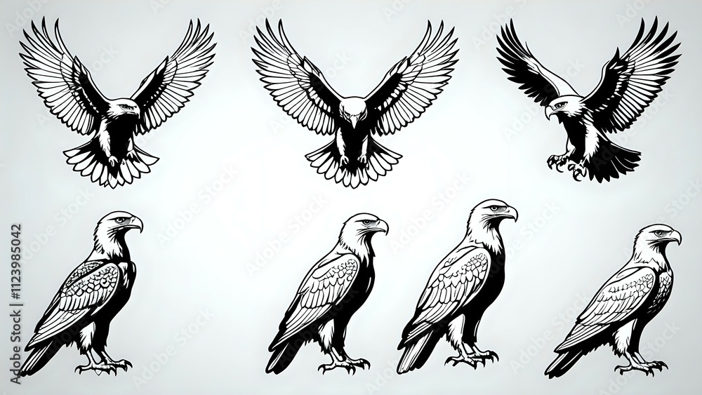 Obraz premium collection black and white of eagle 