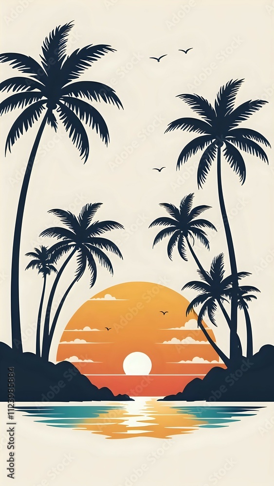 Obraz premium trees on the beach
