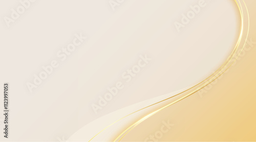 Elegant gold background with flowing shiny lines on soft gradient blank space for luxurious and modern aesthetic design illustration