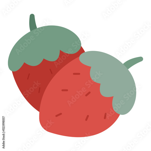 Illustration of Fresh Red Strawberries