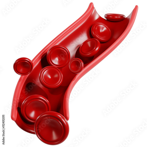 Red Blood Cells in Blood Vessel