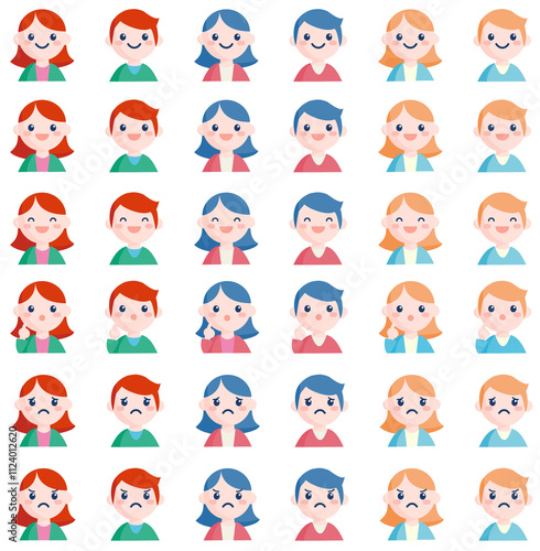 いろいろな表情の人アイコン