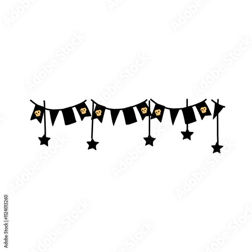 Halloween bunting flag Vector element