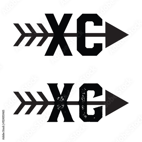XC CROSS COUNTRY T shirt design vector 