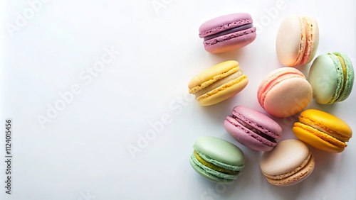 Wallpaper Mural Delightful Assortment of Pastel Macarons on White Background Torontodigital.ca