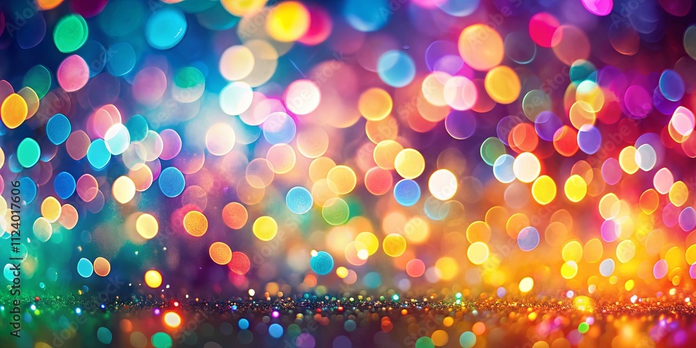 Naklejka premium Abstract Colorful Bokeh Lights Background with Glittering Sparkle