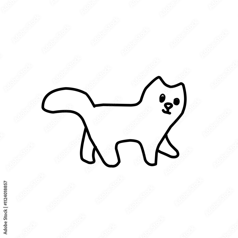Obraz premium Cute Cartoon Cat Vector Icon