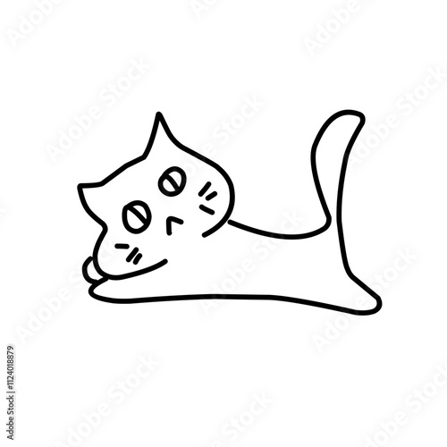 Cute Cartoon Cat Vector Icon