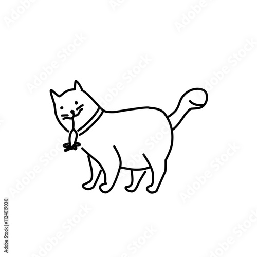 Cute Cartoon Cat Vector Icon