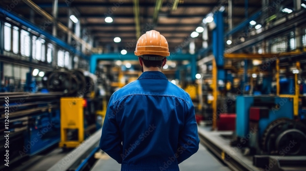 Obraz premium Observing the engineering processes from the back perspective.