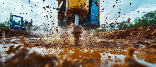 Managing drilling mud discharge in artesian well projects.