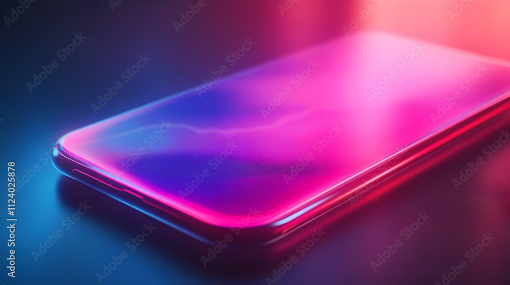 Neon Smartphone 3D Render Neon Smartphone 3D Render