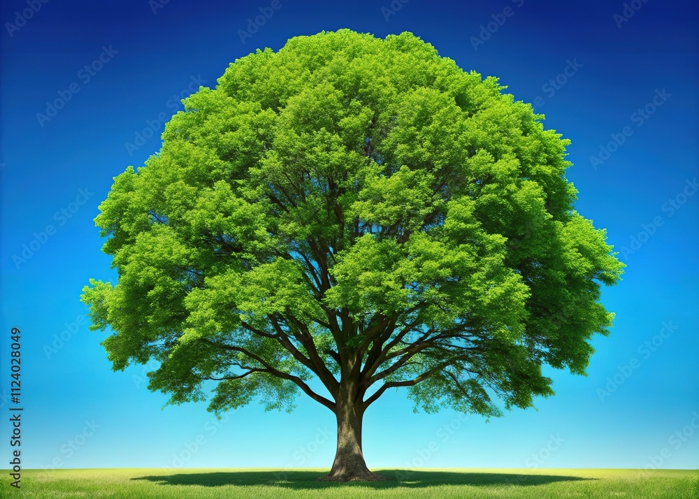 Obraz premium American Sycamore Silhouette Front View PNG Alpha Channel