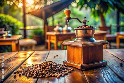 Coffee Grinder Magelang Indonesia 2024 - Conceptual Coffee Shop Still Life photo